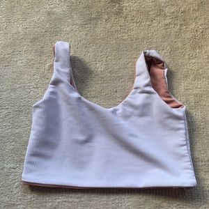 Five the label pink and white reversible crop top super cute and rare size yxl